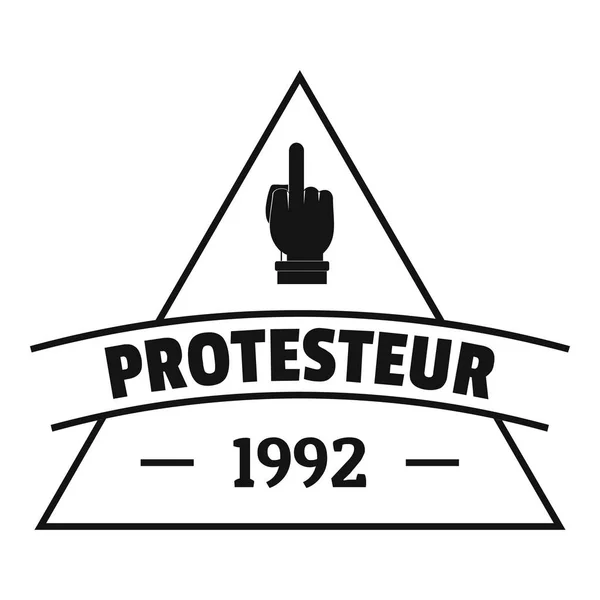 Protesteur logotyp, enkel svart stil — Stock vektor