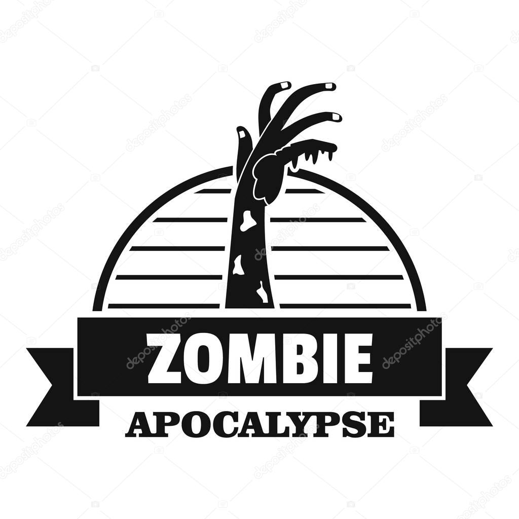 Zombie catching logo, simple black style — Stock Vector © ylivdesign