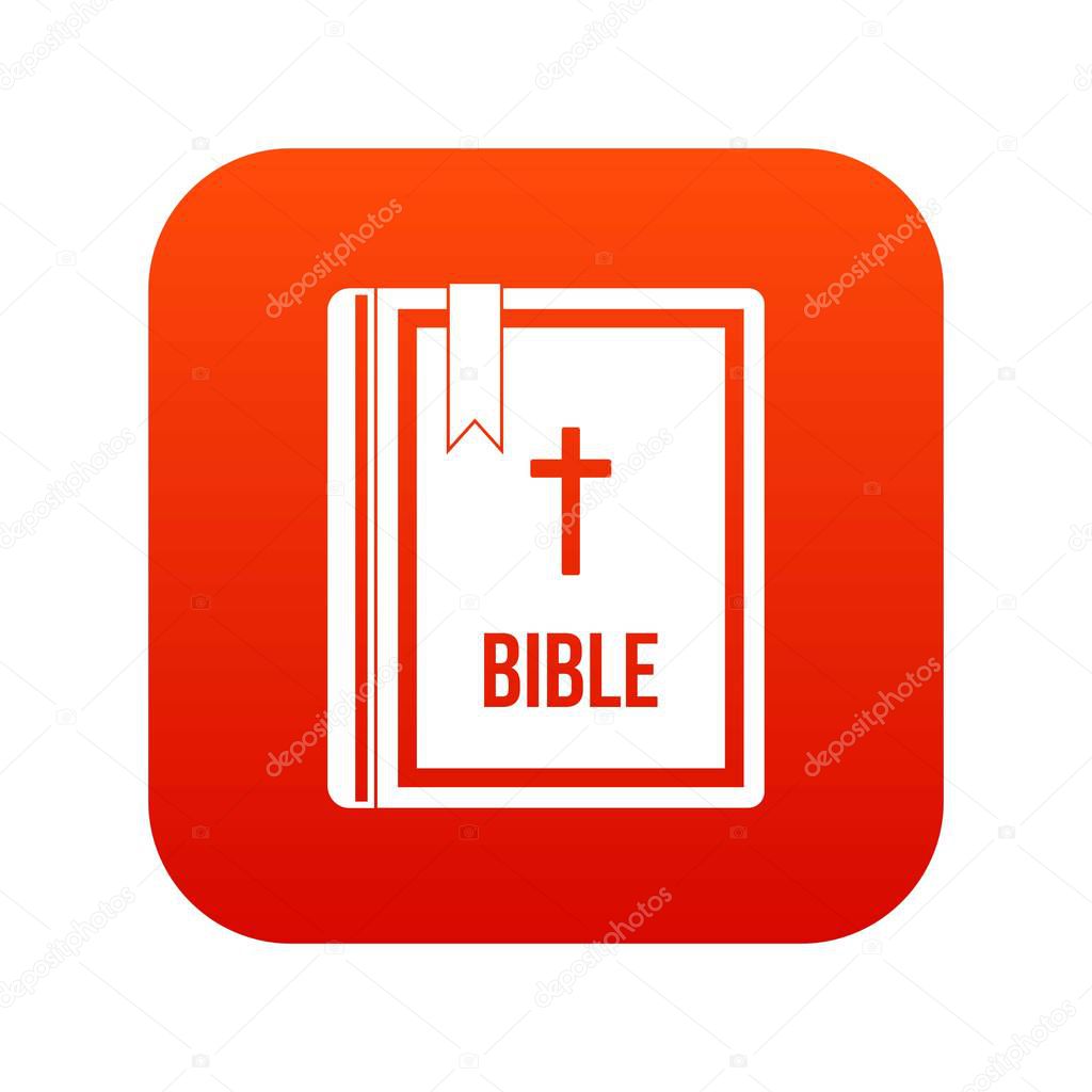 Bible icon digital red