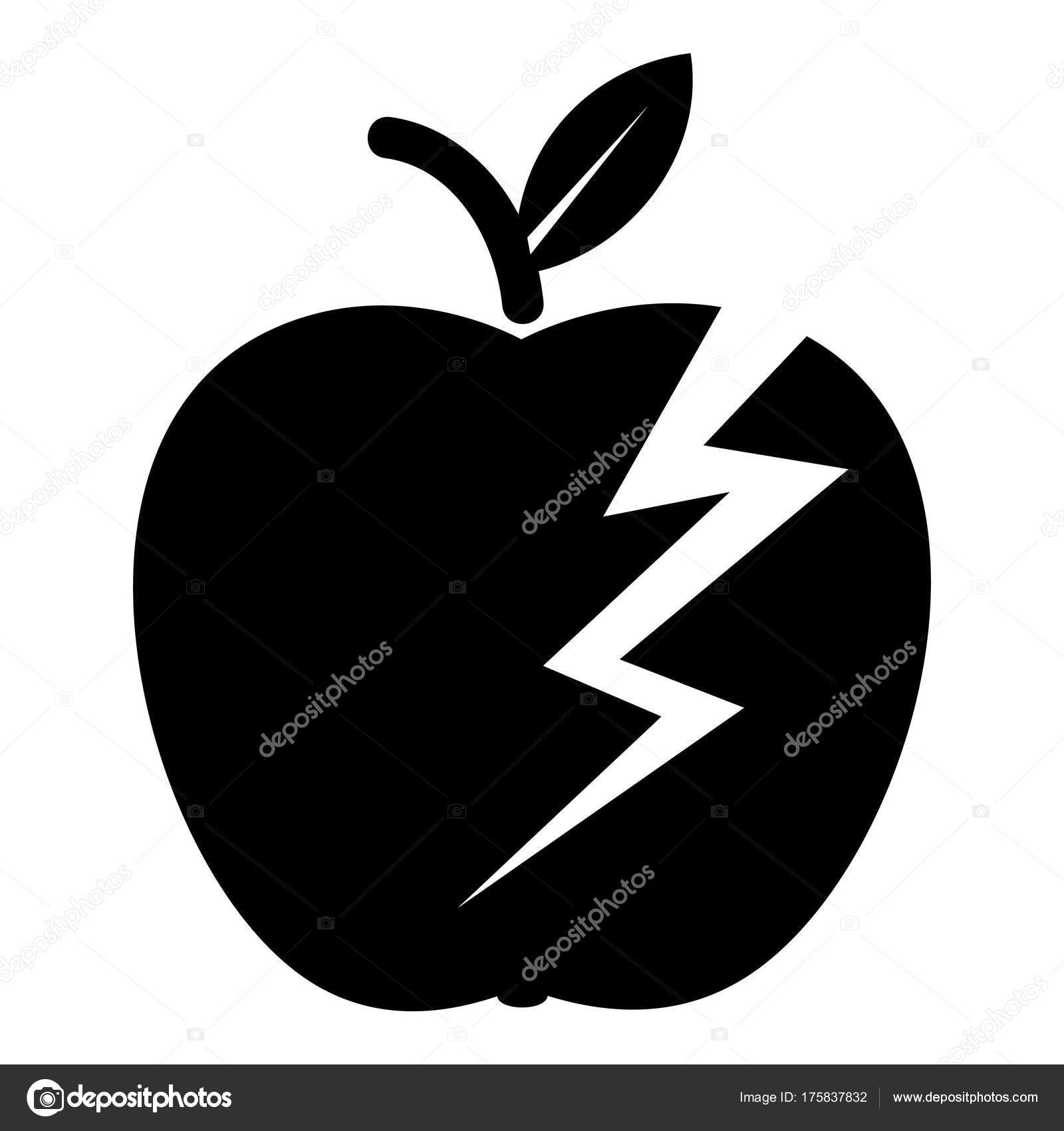 雷アップル アイコン シンプルな黒のスタイル ストックベクター C Ylivdesign