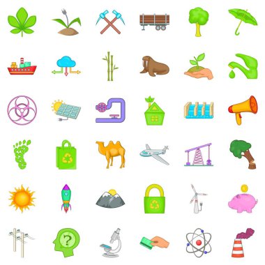 Dünya Icons set, karikatür tarzı