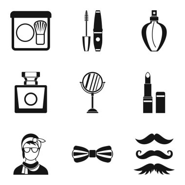 Erkek makyaj Icons set, basit tarzı
