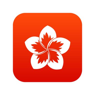 Frangipani çiçek simgesi dijital kırmızı