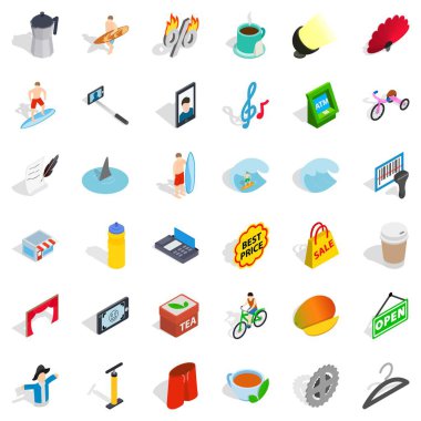 Kamera Icons set, izometrik stili