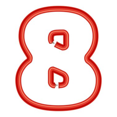 Sekiz numara plastik tüp simgesi, karikatür tarzı