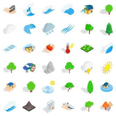 Fırtına Icons set, izometrik stili