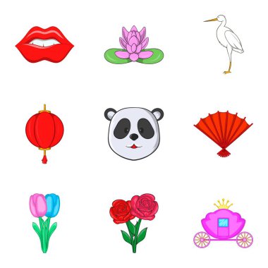 İyi görünüyor Icons set, karikatür tarzı