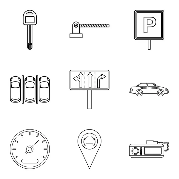 Conjunto de ícones de ajuste, estilo esboço —  Vetores de Stock