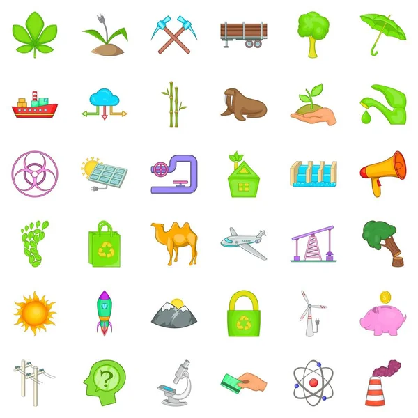 Dünya Icons set, karikatür tarzı