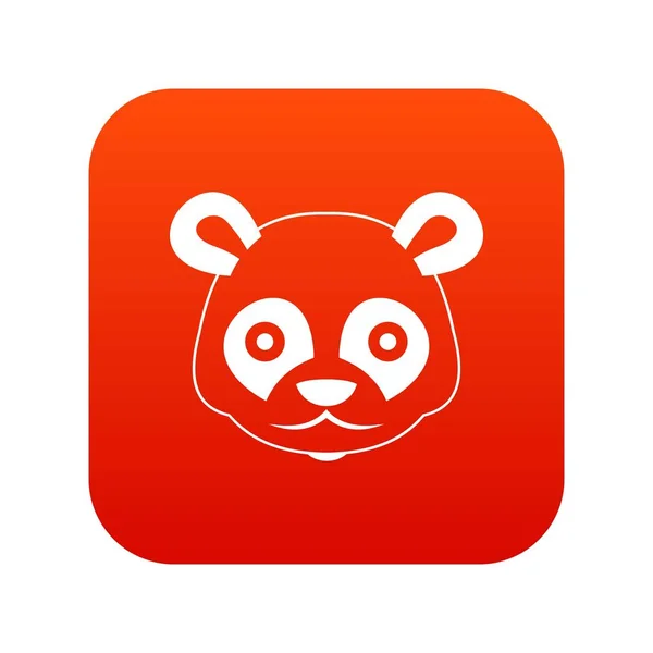 Kopf der Panda-Ikone digital rot — Stockvektor