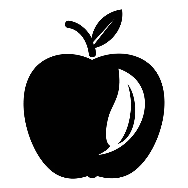 Leaf apple icon, simple black style — Stock Vector