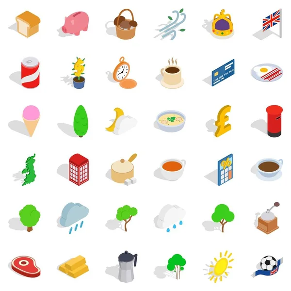 Aktif yaşam Icons set, izometrik stili