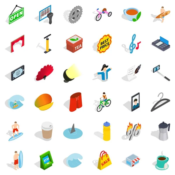 Kart okuyucu Icons set, izometrik stili