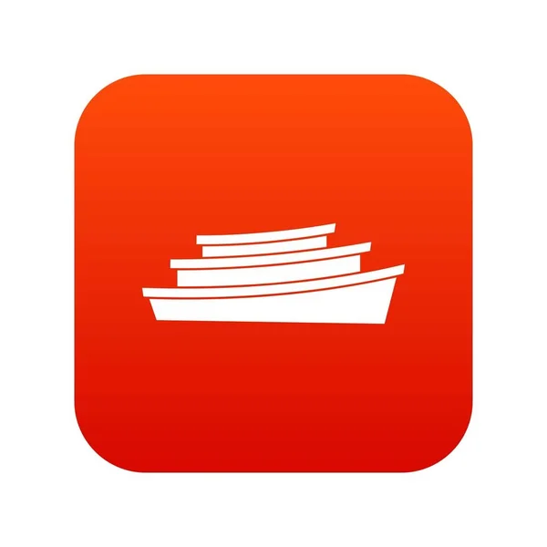 Cyfrowy czerwony ikona drewniane łódź — Wektor stockowy
