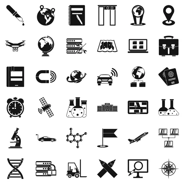 Conjunto de iconos de transporte, estilo simple — Archivo Imágenes Vectoriales