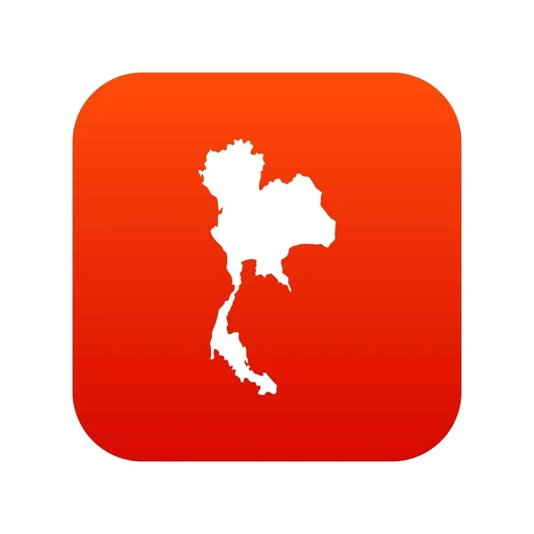 Thaïlande icône de carte numérique rouge — Image vectorielle