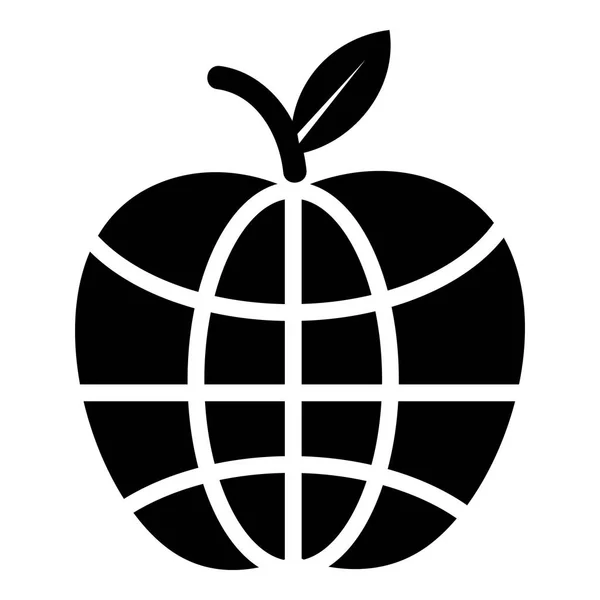 Світова значок яблука, простий чорний стиль — стоковий вектор