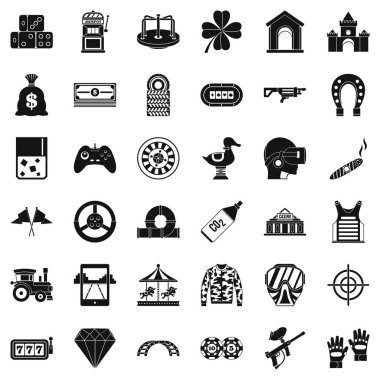 Casino Icons set, basit tarzı