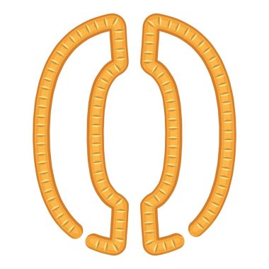 İşareti parantez ekmek simgesi, karikatür tarzı