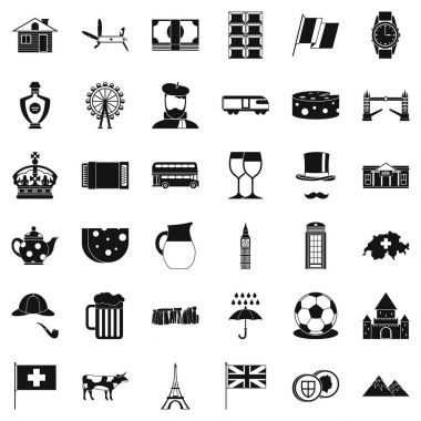 İsviçre Icons set, basit tarzı