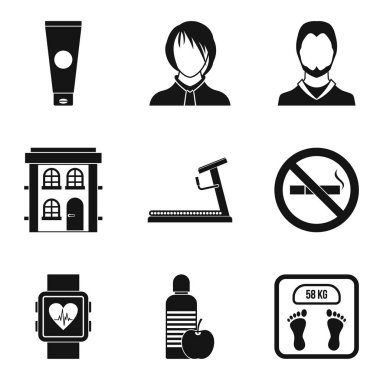 Doktor ziyaret Icons set, basit tarzı