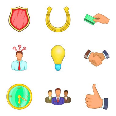 Başarılı bir anlaşma Icons set, karikatür tarzı