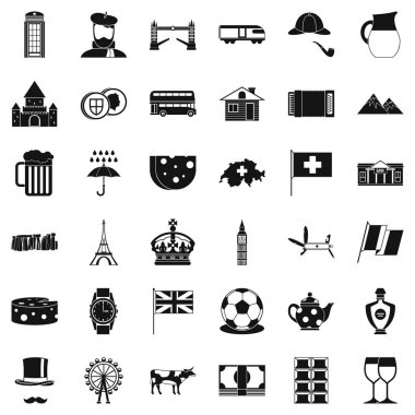 Paris Icons set, basit tarzı