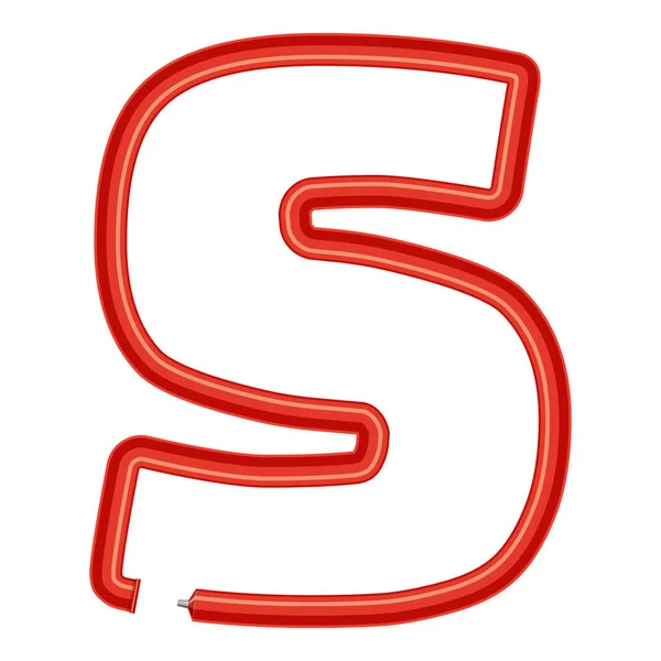 Betű s betű ikon műanyag cső, rajzfilm stílusú — Stock Vector