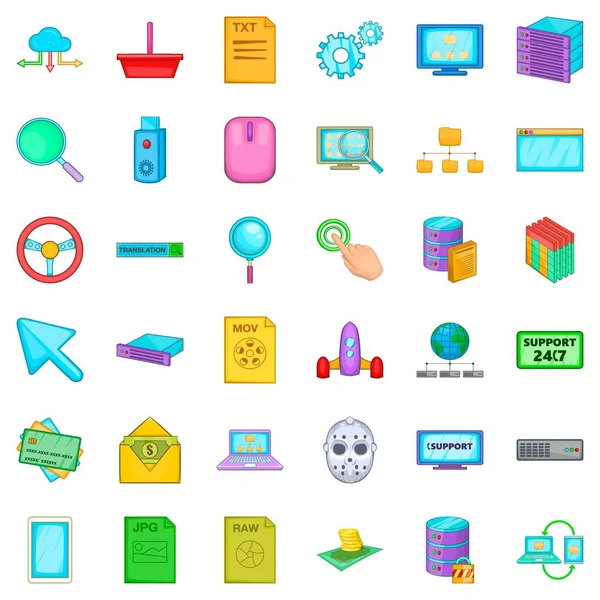 Conjunto de iconos de soporte, estilo de dibujos animados — Vector de stock