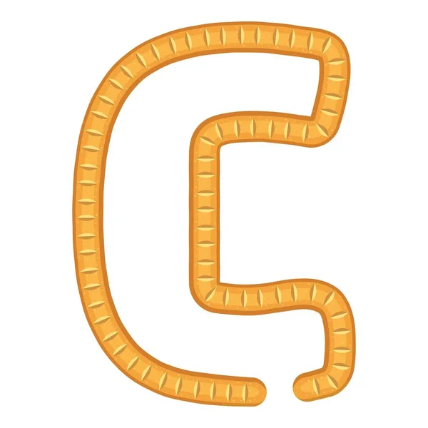 Letter c bread icon, cartoon style — Stock Vector