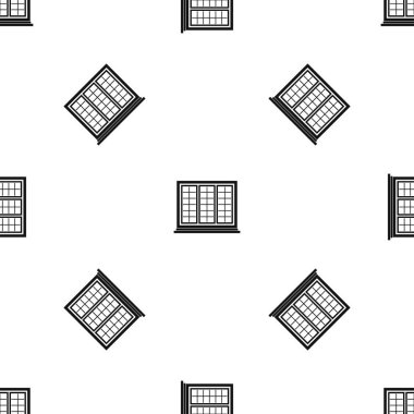 Ahşap trikuspit pencere desen sorunsuz siyah