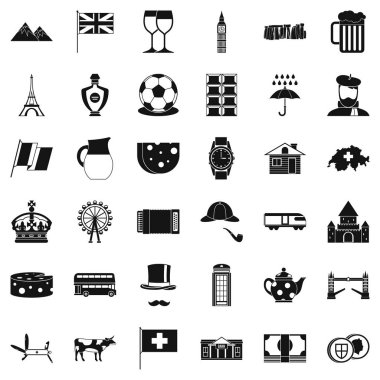 İspanya Icons set, basit tarzı