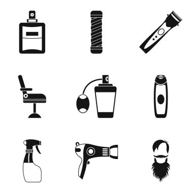 Headdress Icons set, basit tarzı