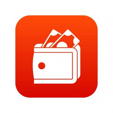 M-cüzdan para simgesi dijital kırmızı