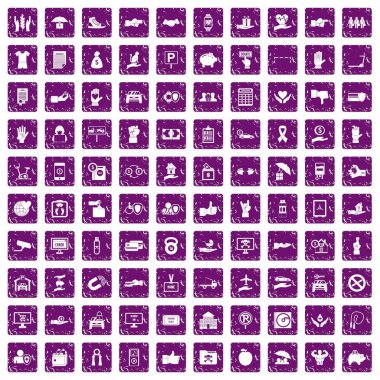 100 el simgeleri grunge mor ayarla