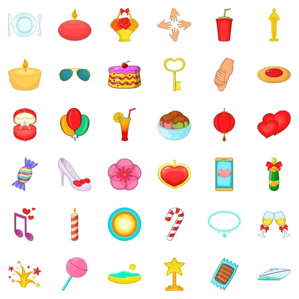 Şampanya Icons set, karikatür tarzı