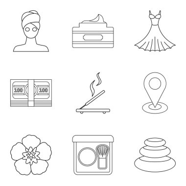 Masör Icons set, anahat stili