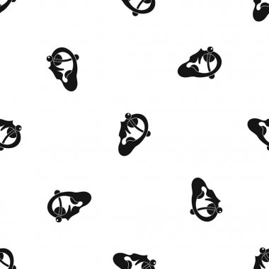 Piercing ile insan kulağının desen sorunsuz siyah