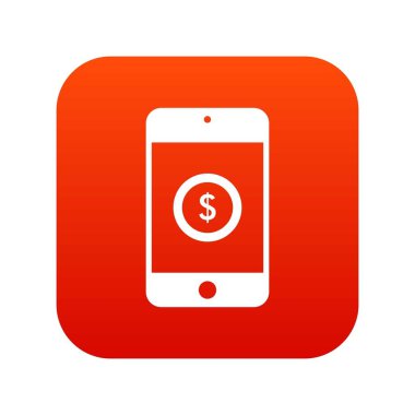 Görüntü simgesi dijital kırmızı üzerinde dolar işareti ile Smartphone
