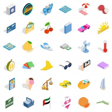 Mektup Icons set, izometrik stili