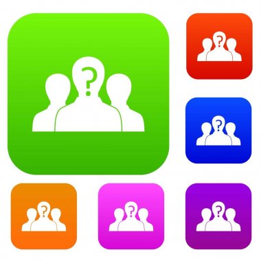 Bir grup insan bilinmeyen kişiliğe sahip renk koleksiyonu ayarla