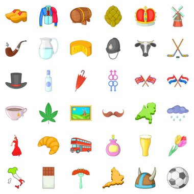 Yolculuk Icons set, karikatür tarzı