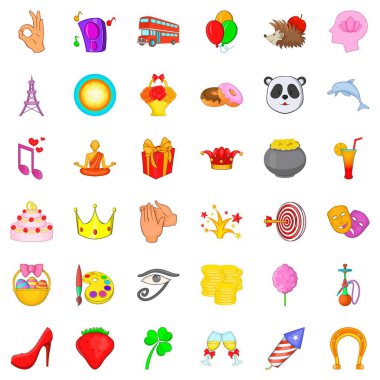 Icons set, karikatür tarzı parti