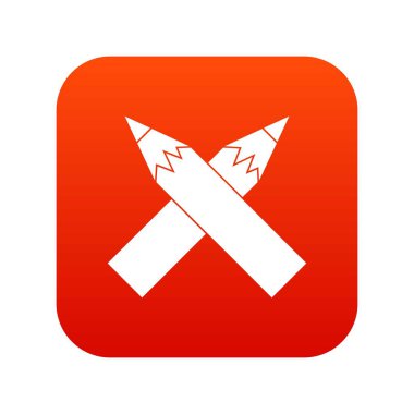 İki çapraz kalem simgesi dijital kırmızı