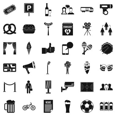 Konuşma Icons set, basit tarzı