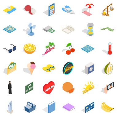 Mutlu Icons set, izometrik stili