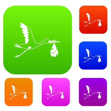 Leylek taşıma kümesi renk koleksiyonu