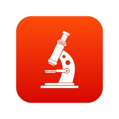 Mikroskop simgesi dijital kırmızı