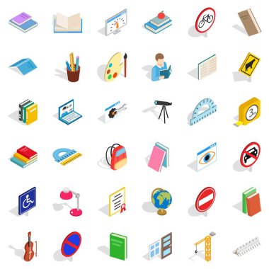 Icons set, izometrik tarzı quiz