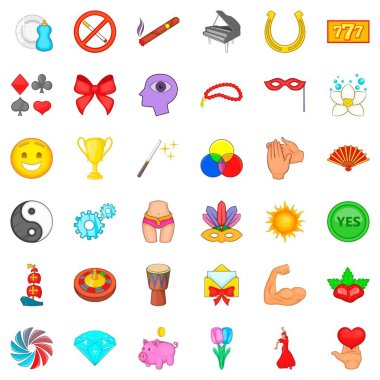 Üstünlük Icons set, karikatür tarzı